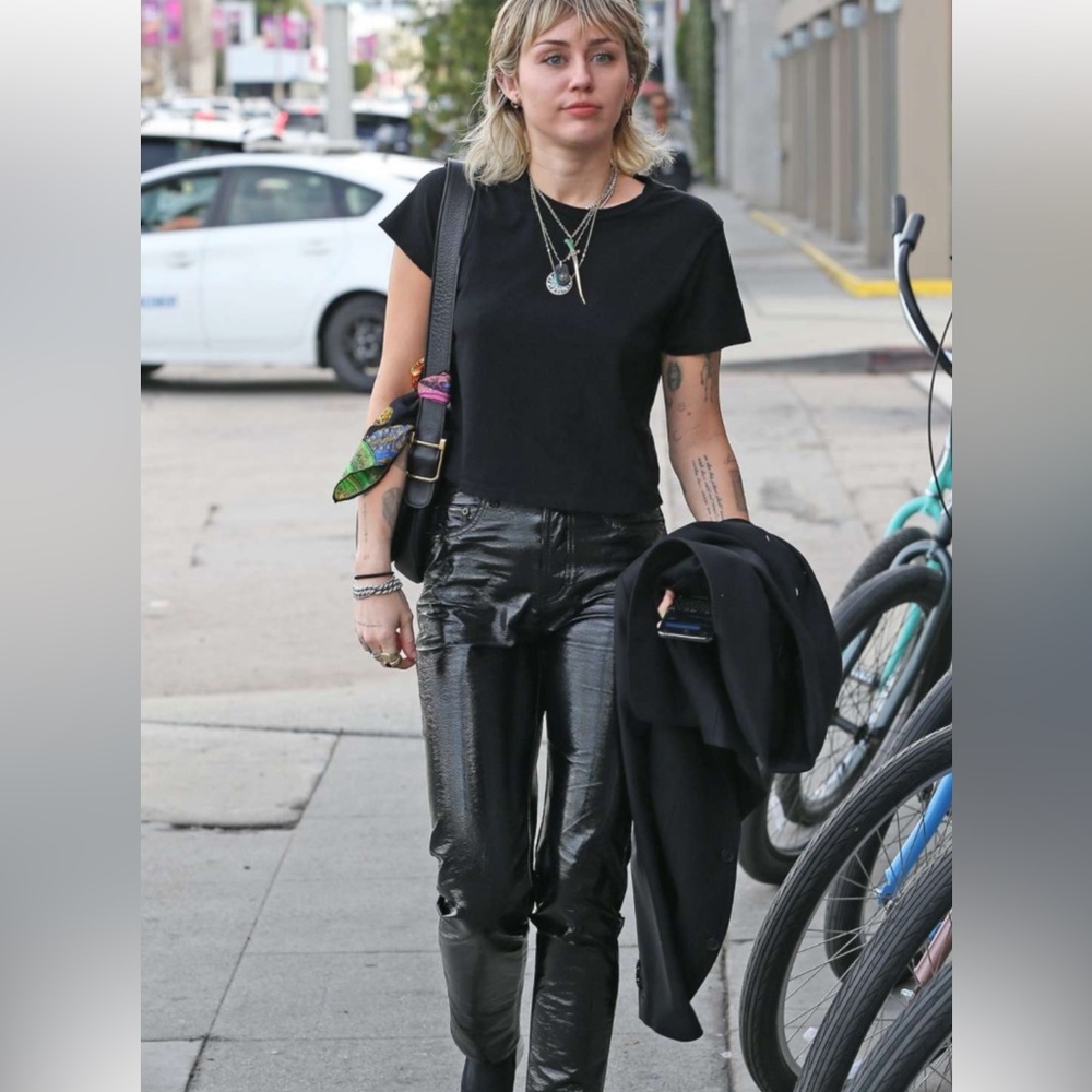 Blank NYC ASOS Black Shiny Faux Leather Pants US28